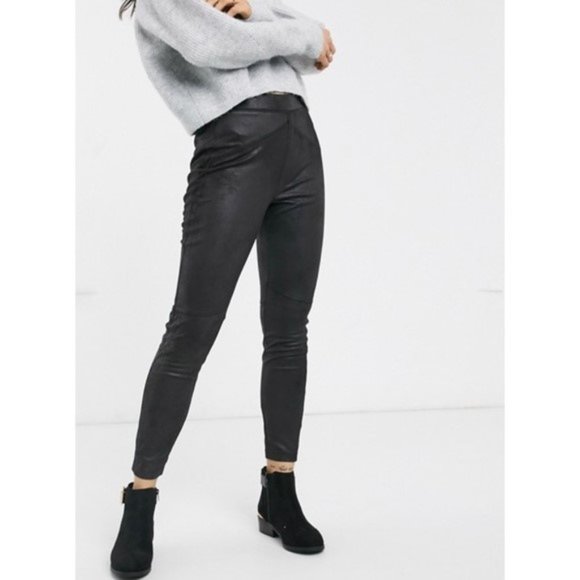 Free People Midnight NWT Vegan Faux Suede Black Leggings Size Small - Picture 5 of 16